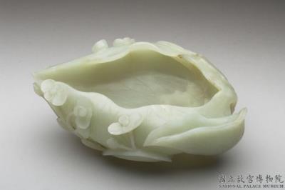 图片[2]-Jade brush washer in the shape of a lotus leaf, Qing dynasty (1644-1911)-China Archive